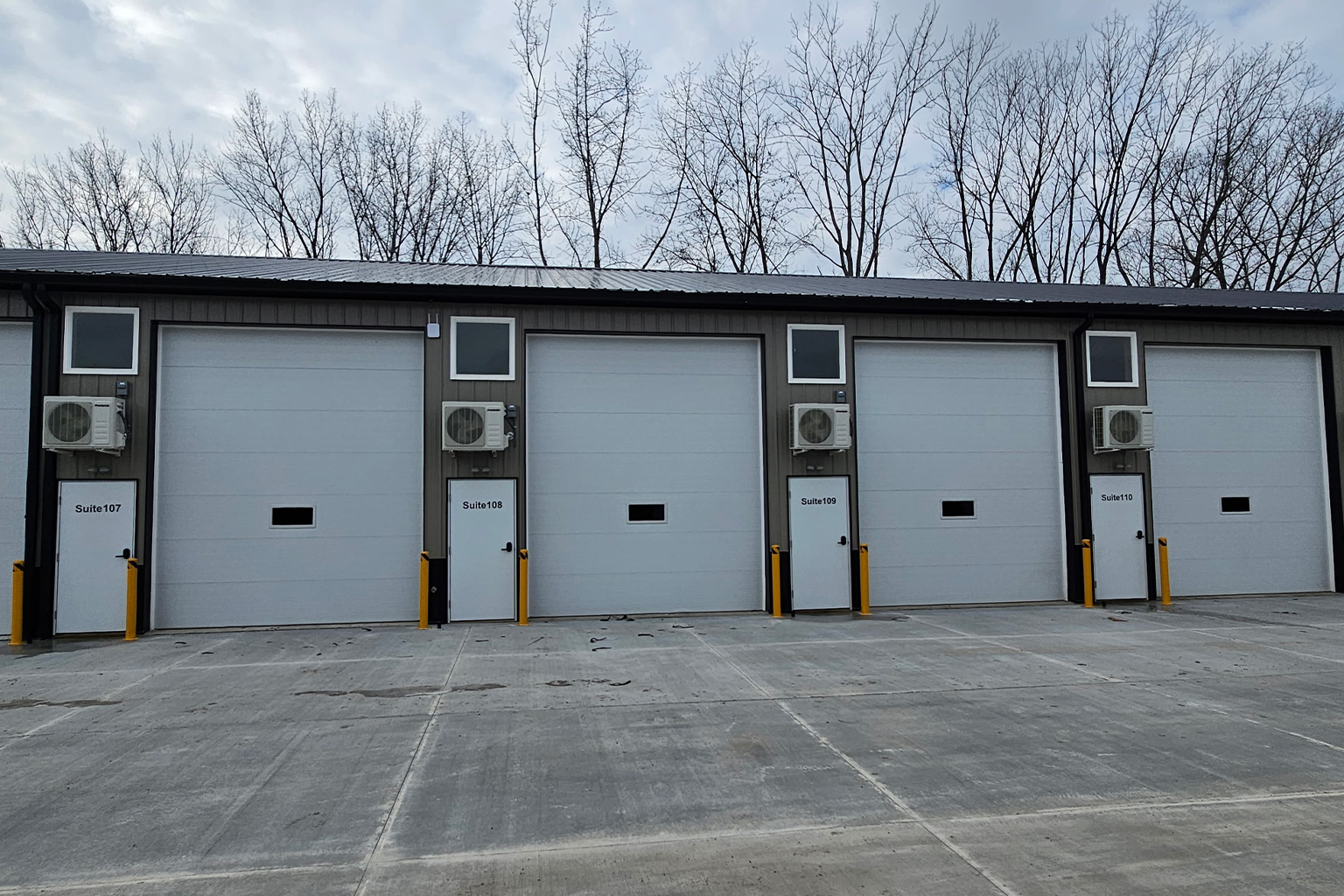 Drone view highlighting Buckeye Flex Space visibility from Route 33